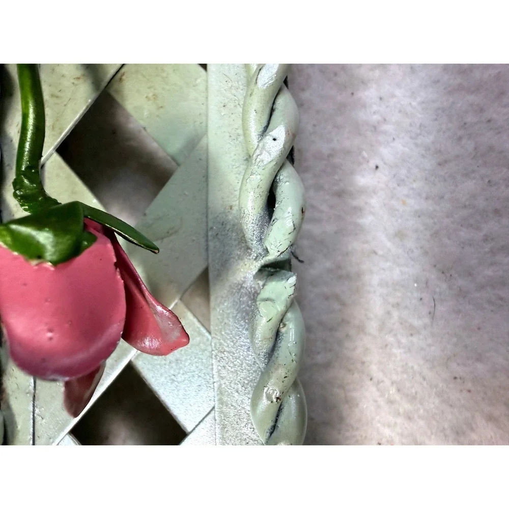 Vintage Pink Rose Metal Photo Frame Shabby Chic Decor